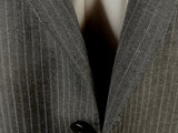 Luigi Bianchi Lubiam Suit 42R Mid Grey Striped 3-button Wool Delfino