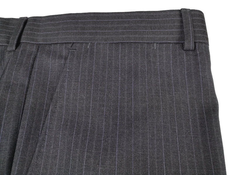 Luigi Bianchi Lubiam Suit 42R Mid Grey Striped 3-button Wool Delfino