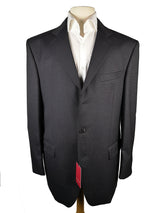 Luigi Bianchi Suit 42R Charcoal Grey Weave 3-button 140's Wool