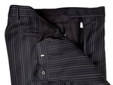 Luigi Bianchi Lubiam Suit 42R Black Variable Striped 3-button Wool Fabio