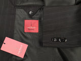 Luigi Bianchi Suit 42R Black Subtle Striped 3-button Wool