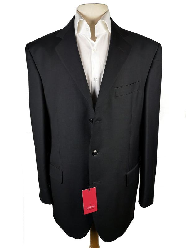 Luigi Bianchi Suit 42R Black Solid 3-button Wool Cerruti