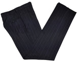 Luigi Bianchi Lubiam Suit 42R Navy Blue Striped 3-button 130's Wool