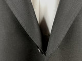 Luigi Bianchi Suit 42R Solid Black 3-Button Wool Zegna Trofeo