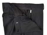 Luigi Bianchi Suit 42R Solid Black 3-Button Wool Zegna Trofeo