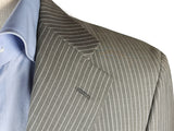Luigi Bianchi Lubiam Suit 38R Mid Grey Striped 3-Button Wool