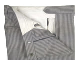 Luigi Bianchi Lubiam Suit 38R Mid Grey Striped 3-Button Wool