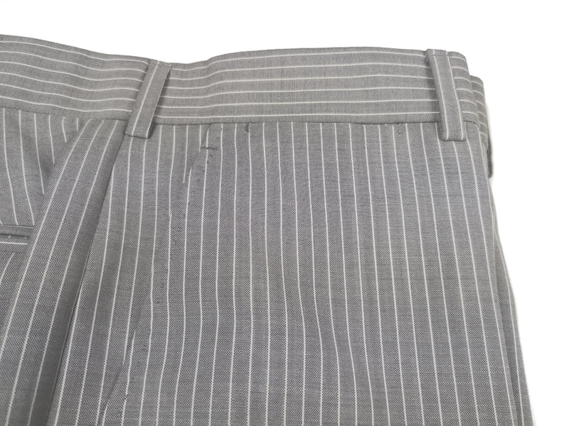 Luigi Bianchi Lubiam Suit 38R Mid Grey Striped 3-Button Wool