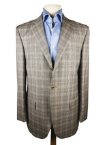Luigi Bianchi Suit 40R Earthy Grey Plaid 3-Button 150's Wool