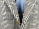 Luigi Bianchi Suit 40R Earthy Grey Plaid 3-Button 150's Wool