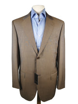 Luigi Bianchi Suit 42R Mid Brown Striped 2-button Wool/Mohair VBC