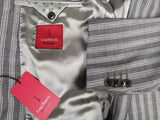 Luigi Bianchi Suit 42R Grey Striped 1-Button Peak Lapel Wool/Mohair