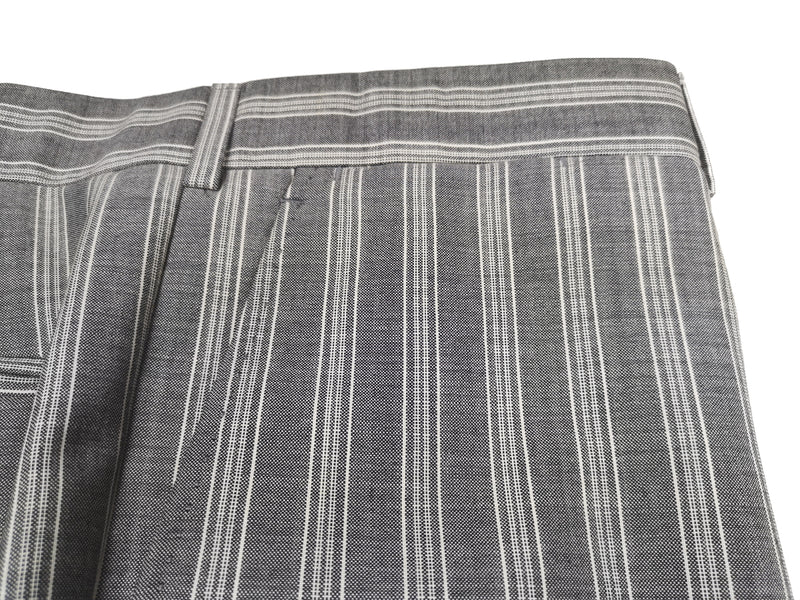 Luigi Bianchi Suit 42R Grey Striped 1-Button Peak Lapel Wool/Mohair