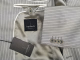 Luigi Bianchi Suit 44R Light Grey Striped 2-Button Peak Lapel Wool
