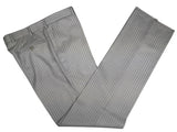 Luigi Bianchi Suit 44R Light Grey Striped 2-Button Peak Lapel Wool