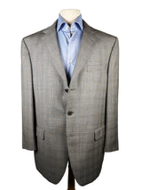 Luigi Bianchi Suit 44R Grey Glen Plaid 3-button Wool VBC