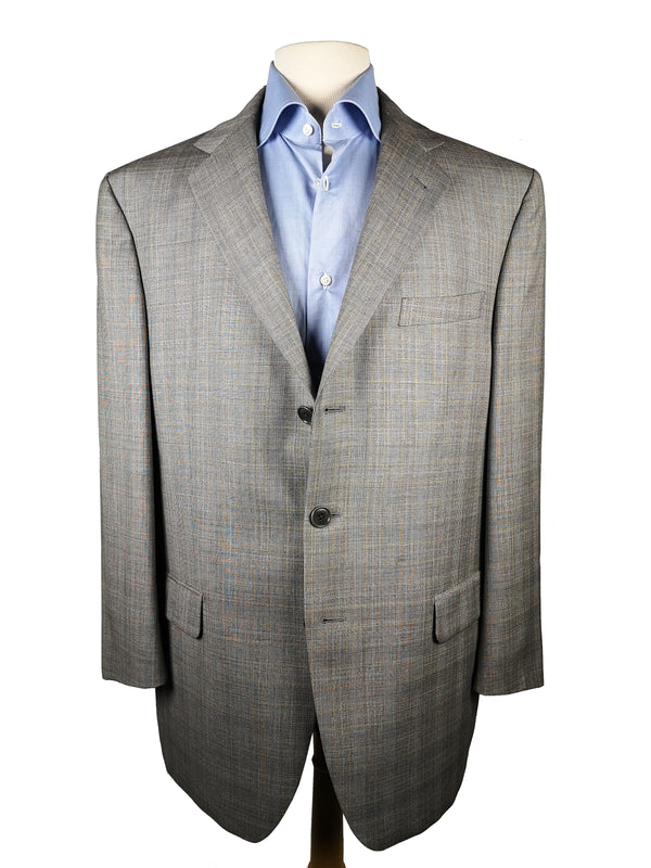 Luigi Bianchi Suit 44R Grey Glen Plaid 3-button Wool VBC