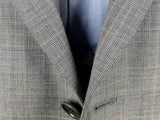 Luigi Bianchi Suit 44R Grey Glen Plaid 3-button Wool VBC