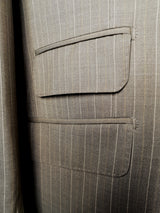 Luigi Bianchi Suit 44R Oatmeal Brown Striped 2-button Wool VBC