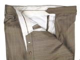 Luigi Bianchi Suit 44R Oatmeal Brown Striped 2-button Wool VBC