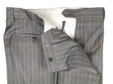 Luigi Bianchi Suit 44R Mid Grey Peach Striped 3-button Wool/Mohair