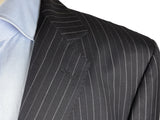 Luigi Bianchi Suit 44R Navy White/Blue Striped 3-button Wool