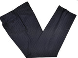Luigi Bianchi Suit 44R Navy White/Blue Striped 3-button Wool