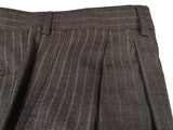 Luigi Bianchi Suit 44R Brown Melange Striped 3-button Wool