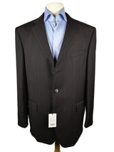 Lubiam Lorenz Nicola Suit 44R Dark Brown Striped 3-button Wool Zegna