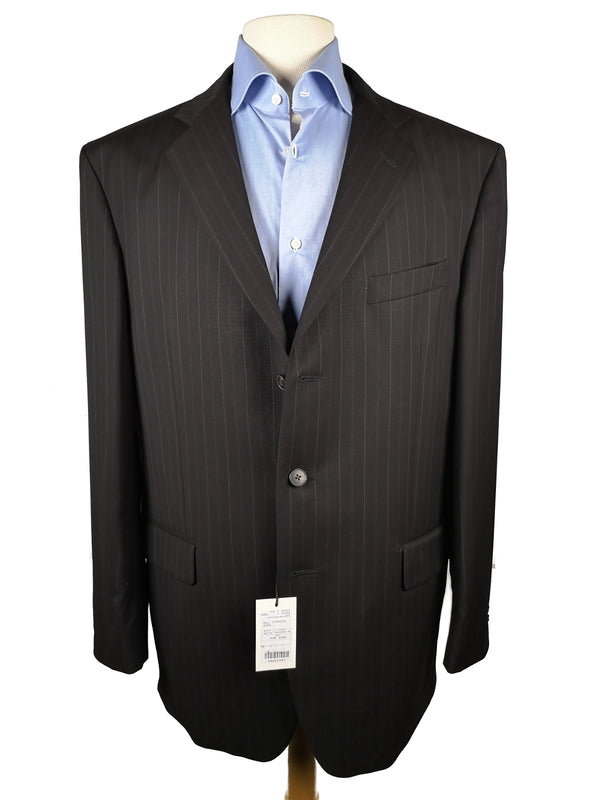 Lubiam Lorenz Nicola Suit 44R Dark Brown Striped 3-button Wool Zegna