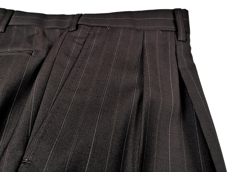 Lubiam Lorenz Nicola Suit 44R Dark Brown Striped 3-button Wool Zegna