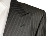 Luigi Bianchi LUBIAM Suit 44R Charcoal Striped Double breasted Wool VBC