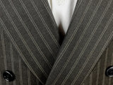 Luigi Bianchi LUBIAM Suit 44R Charcoal Striped Double breasted Wool VBC