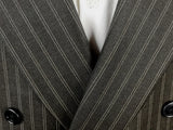 Luigi Bianchi LUBIAM Suit 44R Charcoal Striped Double breasted Wool VBC