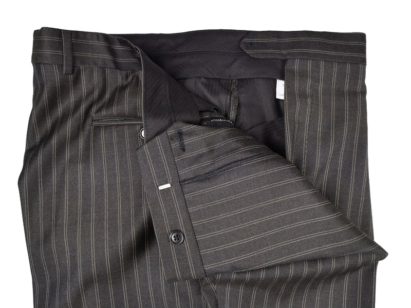 Luigi Bianchi LUBIAM Suit 44R Charcoal Striped Double breasted Wool VBC