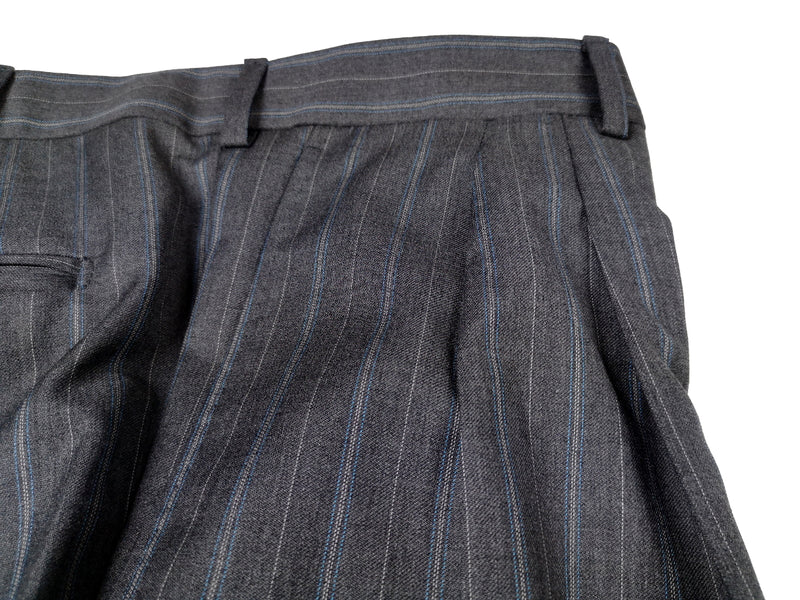 Luigi Bianchi Suit 44R Mid Grey Blue Striped 3-button 120's Wool