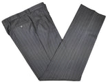 Luigi Bianchi Suit 44R Mid Grey Blue Striped 3-button 120's Wool