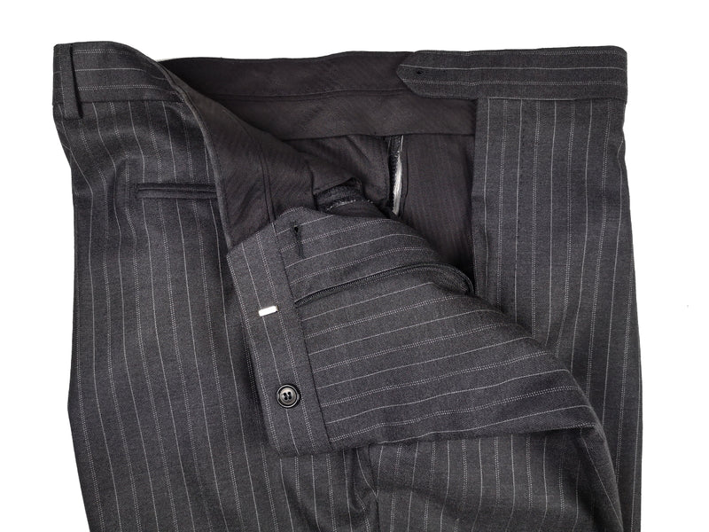 Luigi Bianchi Lubiam Suit 44R Dark Charcoal Multi Stripes 3-button Wool Colombo