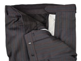 Luigi Bianchi Lubiam Suit 44R Charcoal Variable Brown Striped 3-button Wool Guabello