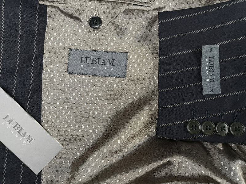 Luigi Bianchi Lubiam Suit 44R Bold Rope Striped 3-button 120's Wool