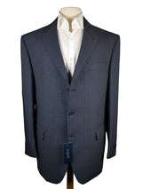 Luigi Bianchi Lubiam Suit 44R Soft Mid Blue Stripes 3-button Wool Reda