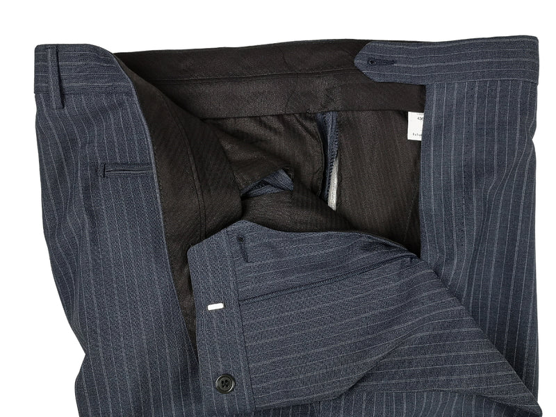 Luigi Bianchi Lubiam Suit 44R Soft Mid Blue Stripes 3-button Wool Reda