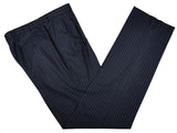 Luigi Bianchi Suit 44R Navy White Beaded Stripes 3-button Wool