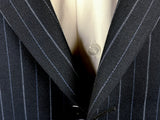 Luigi Bianchi Suit 44R Navy Royal Blue Stripes 3-button 140's Wool