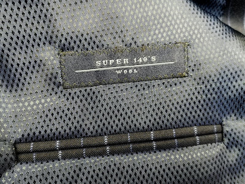 Luigi Bianchi Suit 44R Navy Royal Blue Stripes 3-button 140's Wool