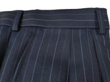 Luigi Bianchi Suit 44R Navy Royal Blue Stripes 3-button 140's Wool