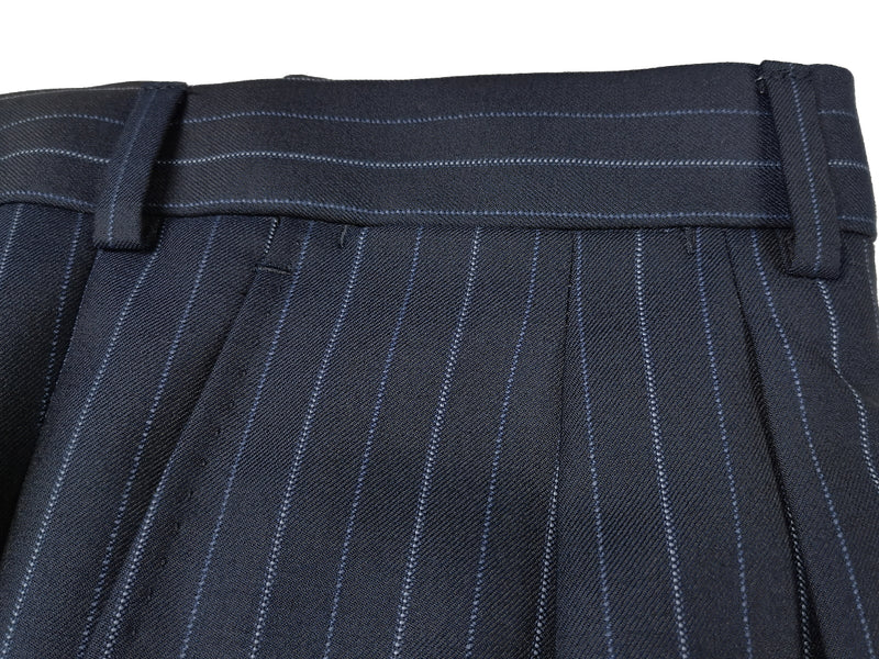 Luigi Bianchi Suit 44R Navy Royal Blue Stripes 3-button 140's Wool