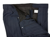 Luigi Bianchi Suit 44R Navy Royal Blue Stripes 3-button 140's Wool