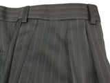 Luigi Bianchi Suit 44R Black Soft Taupe Stripes 3-button Wool