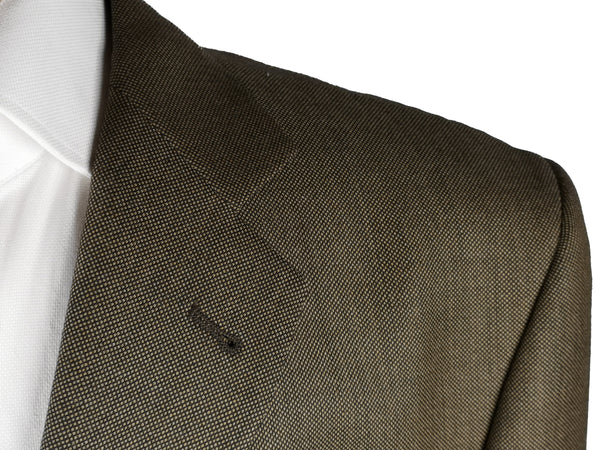 Luigi Bianchi Lubiam Suit 44L Brown Nailhead 3-button Wool VBC